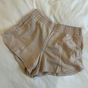 Aerie Soft Fleece Shorts, Cream, Size L